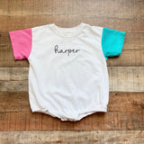 Maxwell Monograms Embroidered Harper Sweatshirt Colorblock Sleeve Bubble- Size 18-24M