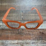 Ryan Simkhai Eyeshop Orange Boxy Frame Polarized Sunglasses NEW