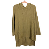 PinkUSA Tan Knit Hooded Sweater- One Size