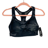 Avia Black/Gray Camo Ventilated Molded Cup Sports Bra NWT- Size S