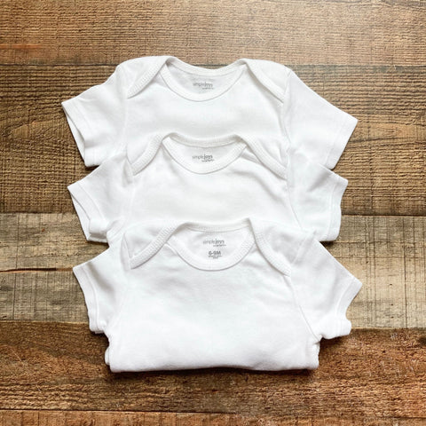 Simple Joys by Carter's White Set of Three Onesies- Size 6-9M (sold as a set)