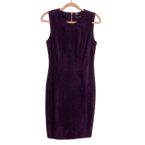 Calvin Klein Plum Suede Back Zipper Dress- Size 6