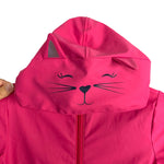 Joules Pink Kitty Fleece Lined Hooded Rain Jacket- Size 6Y (see notes)