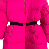 Hilary Macmillan Highlighter Pink Puffy Belted Jacket NWT - Size 1X (Sold Out Online, See Notes)
