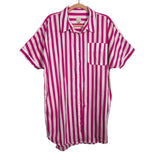 A New Day Pink/White Striped Shirtdress - Size L