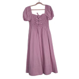 ASTR Pink Front Tie Smocked Bodice Dress- Size L (see notes)