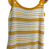 Ramy Brook Yellow Silver and White Metallic Open Knit Kit Dress NWT- Size S