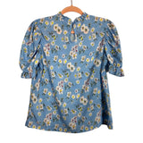No Brand Blue Floral Print Top - Size M
