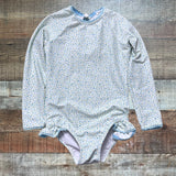 Minnow Green and Blue Floral Printed One Piece- Size 3/4T
