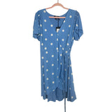 Paige Blue Polka Dot Arlyn Wrap Dress NWT- Size XL