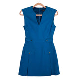 Karen Millen Blue with Faux Belt and Pockets Sheath Dress- Size 2