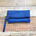 Urban Expressions Blue Weave Foldover Clutch