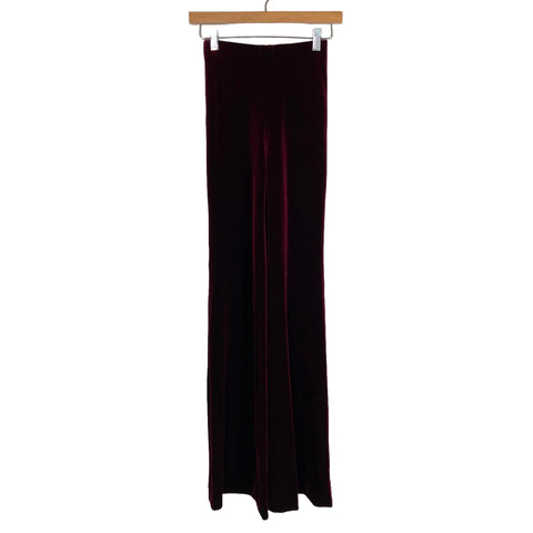 Odette Gomes Wine Velvet Flare Pants- Size ~XXS (we have matching bodysuit/no size tag, fits like an XXS, Inseam 34”)