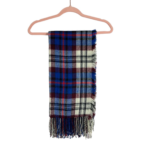 Madewell Red/Blue/Wine/White Check Blanket Scarf