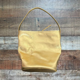 J Crew Metallic Gold Cow Leather Tie Closure Bucket Bag NWT (sold out online)