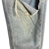 American Eagle Outfitters Light Wash Distressed Ripped Leg Hi-Rise Tomgirl Jeans- Size 00 Short (see notes, Inseam 24”)