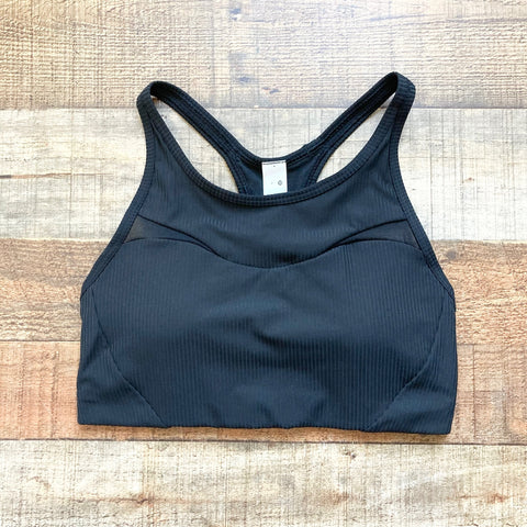 Lululemon Black Ribbed Mesh High Neck Bra NWT- Size 6