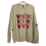 Gildan Tan Mickey Pumpkin and Bats Sweatshirt- Size XL