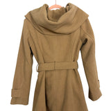 THEME Tan Wool Blend Belted Coat- Size S (see notes)