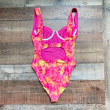 Lovers + Friends Pink Tie-Dye Underwire Back Cutout One Piece- Size S