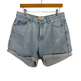 TOPSHOP Mom Light Wash Cuffed Denim Shorts- Size 10