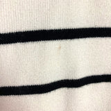 No Brand White/Black Striped Collared Tunic Sweater-Size XL (see notes)