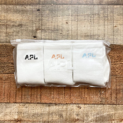 APL Ivory Lux Logo Black/Caramel/Ice Blue3 Pack Socks (new in pack, sold out online)