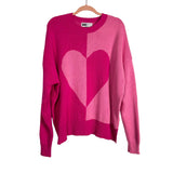 Beach Riot Light Pink/Pink Color Block Heart Sweater- Size XL (see notes)