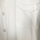 Pink Lily White Gauze Tunic Button Up- Size M (see notes)