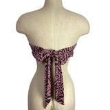 Ramy Brook Pink Pattern Pleated Back Tie Bandeau Top- Size ~XS (no size tag, fits like an extra small, we have matching skirt)