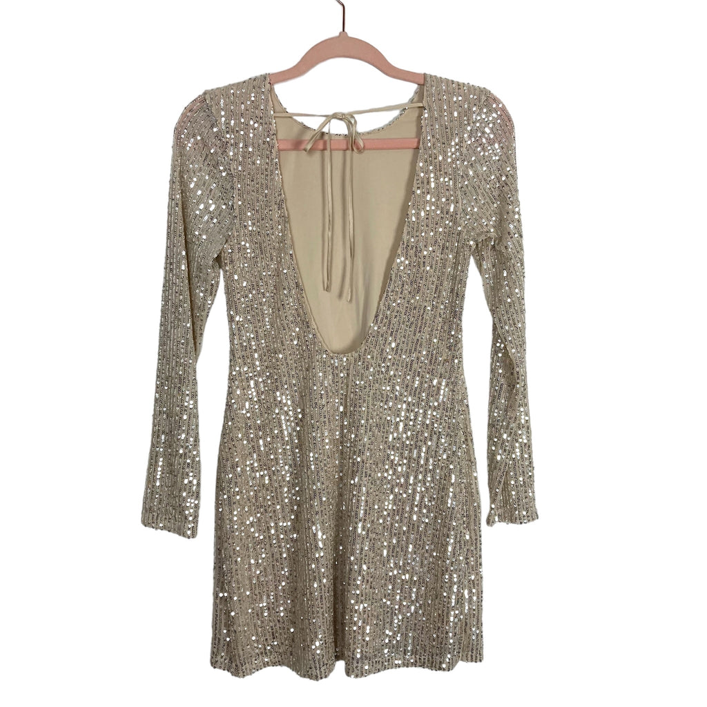 Abercrombie & Fitch Gold Sequins Exposed Back Dress NWT- Size S Petite – The Saved Collection Abercrombie & Fitch Gold Sequins Exposed Back Dress NWT- Size S Petite – The Saved Collection
