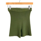 All the Ways Olive Ribbed Off the Shoulder Camille Twist Short Set- Size S (sold out online, sold as a set)