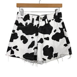 Jeans Cow Print Shorts - Size XS
