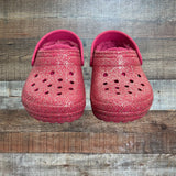 Crocs Magenta Sparkle Fleeced Lined Shoes - Size 9 Kids