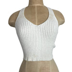 Emory Park White Ribbed Halter Top - Size S (See Notes)