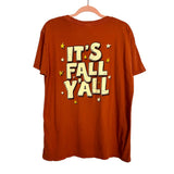 Living Fully Co. By Mallory Ervin Orange It’s Fall Y’all T-Shirt - Size M