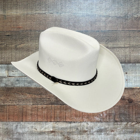 No Brand Cream Belted Cowboy Hat - Size S/M