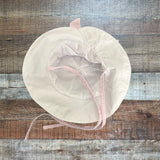 The Beaufort Bonnet Company Pink/White Striped Bow Bucket Hat - Size S