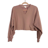 NIA Pink Crewneck Cut Crop Top - Size M