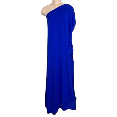 Vici Blue One Shoulder Side Slit Dress- Size S