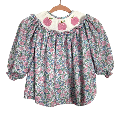 Cecil And Lou Floral Print/Pink Pumpkins Top - Size 4T
