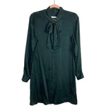Equipment Femme Green Neck Tie 100% Silk Dress- Size S (see notes)