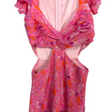 Likely Pink Floral Smocked Cutout Dress- Size 6