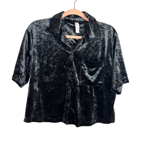 Above Stars Black Velvet Pajama Top - Size S (We Have Matching Bottoms!)