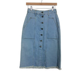 ZARA Basic Z1975 Raw Hem Denim Skirt- Size S