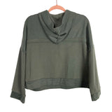 No Brand Dark Gray Button Hooded Cropped Pullover- Size S