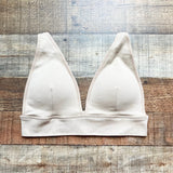 Inibud Tan Ribbed Plunge Padded Sports Bra- Size S