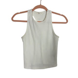 Miss Love White Ribbed Cropped Tank- Size M (See Notes)