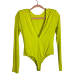 NBD Neon Scoop Back Bodysuit With Shoulder Pads - Size S (See Notes)
