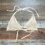 Four Three Seven White Triangle Bikini Top - Size S